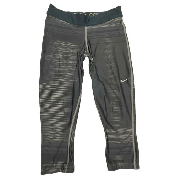 Nike Pants - Nike Dri Fit Leggings Womens S Gray Drawstring Elastic Waist Cropped Yoga Pants